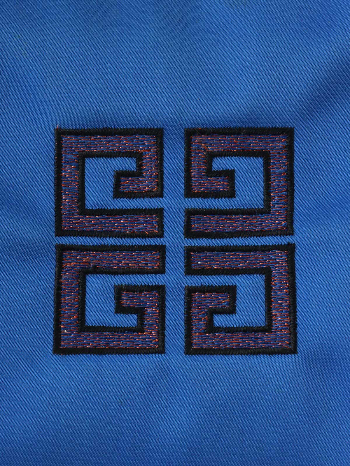 ナイロンロゴ刺繍カラーストーンハンドルバッグ　ブルー/マルチ
