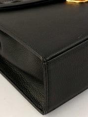 ダイヤカットデザインロゴプレート2wayバッグ　ブラック