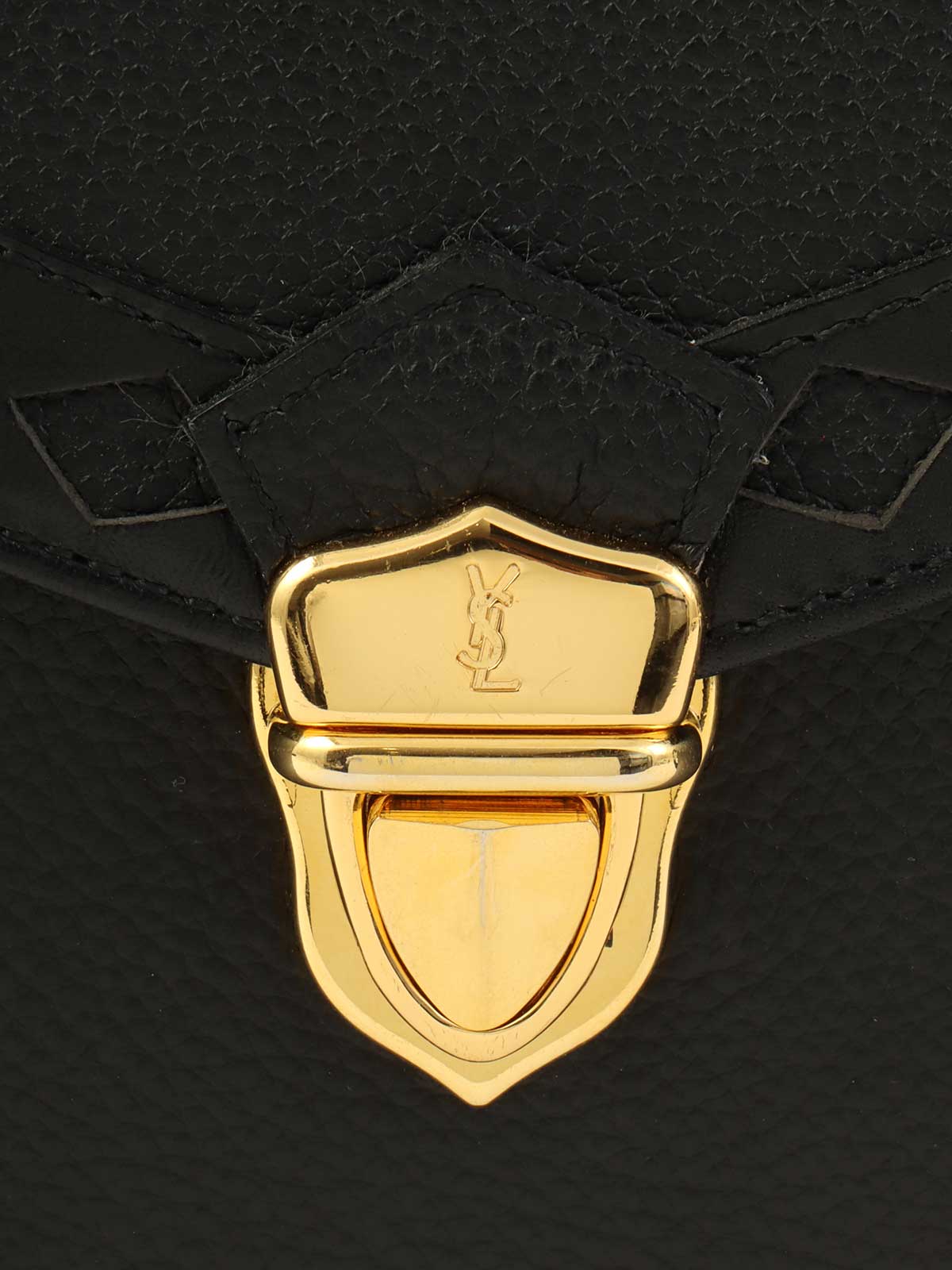 ダイヤカットデザインロゴプレート2wayバッグ　ブラック