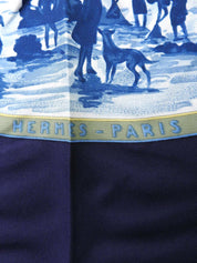 カレ90 cavaliers peulsパターンスカーフ ネイビー