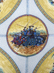 カレ90 cavaliers peulsパターンスカーフ ネイビー