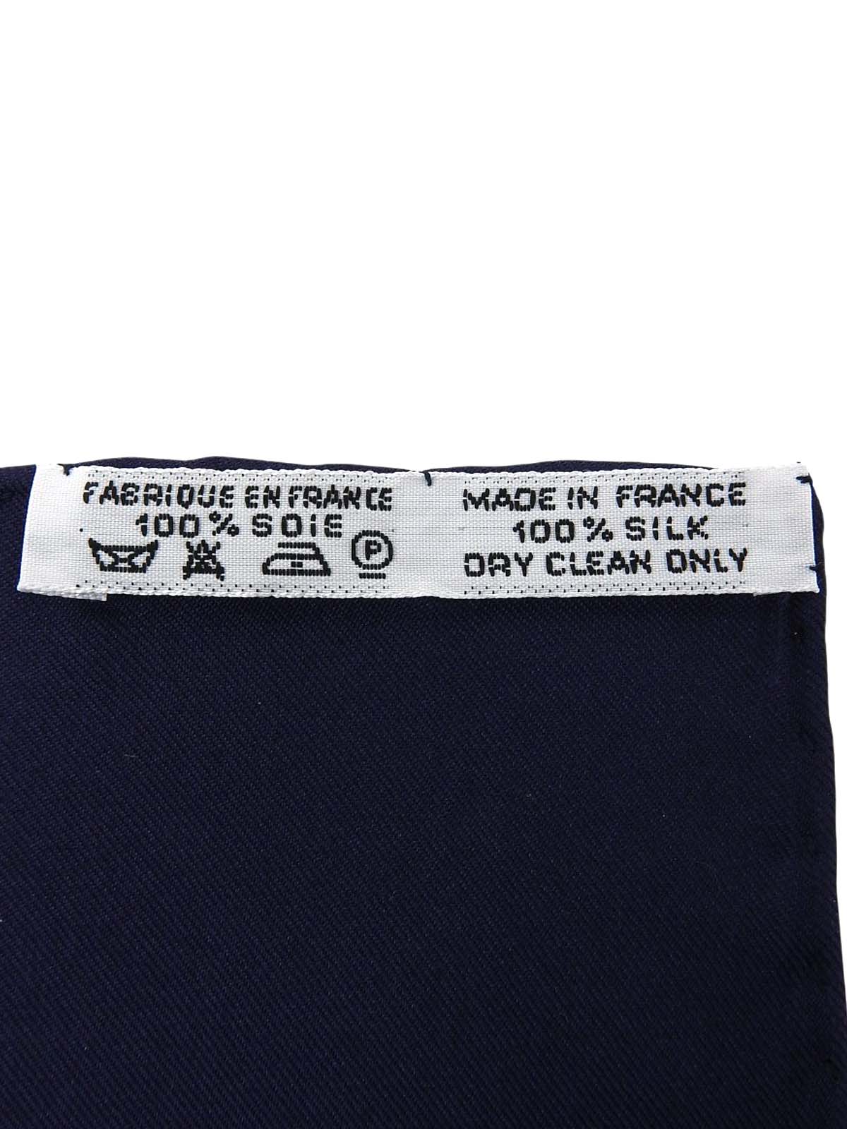 カレ90 cavaliers peulsパターンスカーフ ネイビー