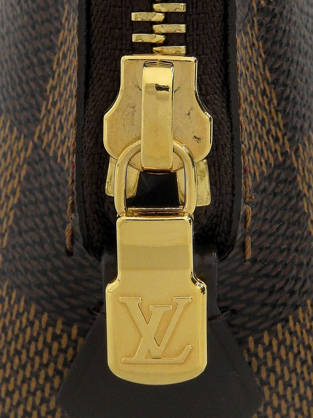 2013年製 キャンバスダミエポシェットコスメティックGM ブラウン