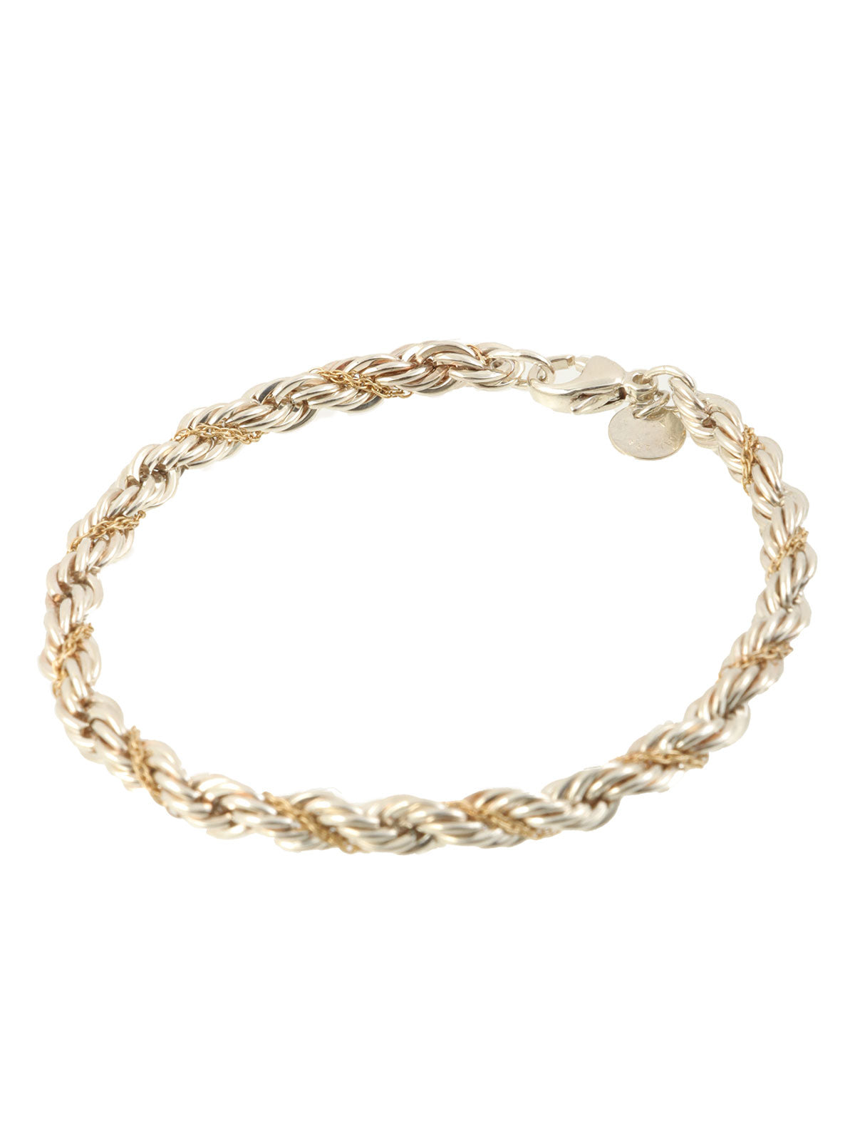 18K925 扭纹链手链 银/金