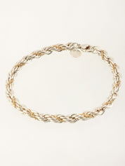 18K925 扭纹链手链 银/金