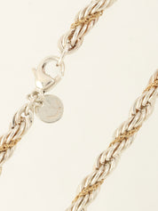 18K925 扭纹链手链 银/金