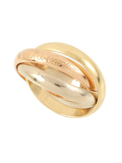 18K Trinity ring in white gold, yellow gold, or pink gold