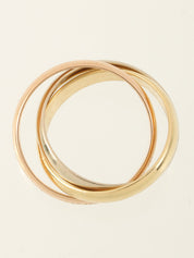 18K Trinity ring in white gold, yellow gold, or pink gold