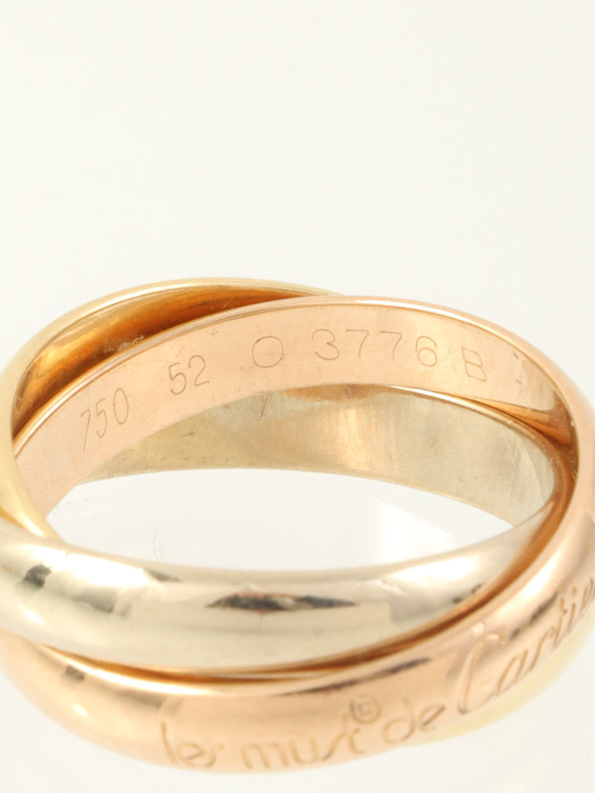 18K Trinity ring in white gold, yellow gold, or pink gold