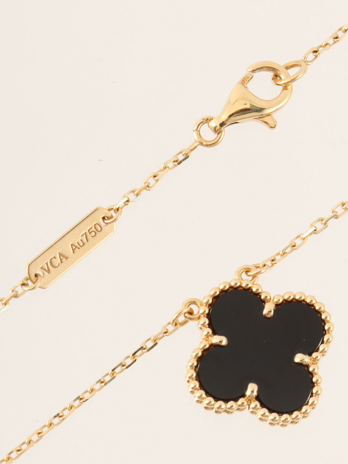 18K复古Alhambra项链，黑/金