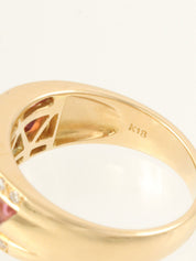 K18 Tourmaline Diamond Ring #52 Multi-color/Gold