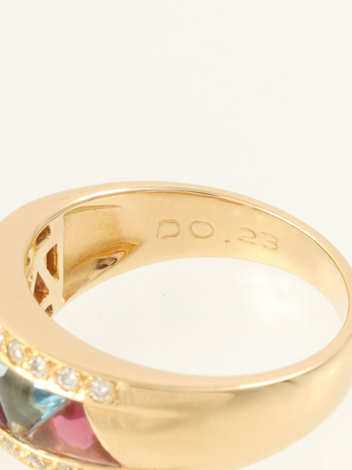 K18 Tourmaline Diamond Ring Multicolor/Gold