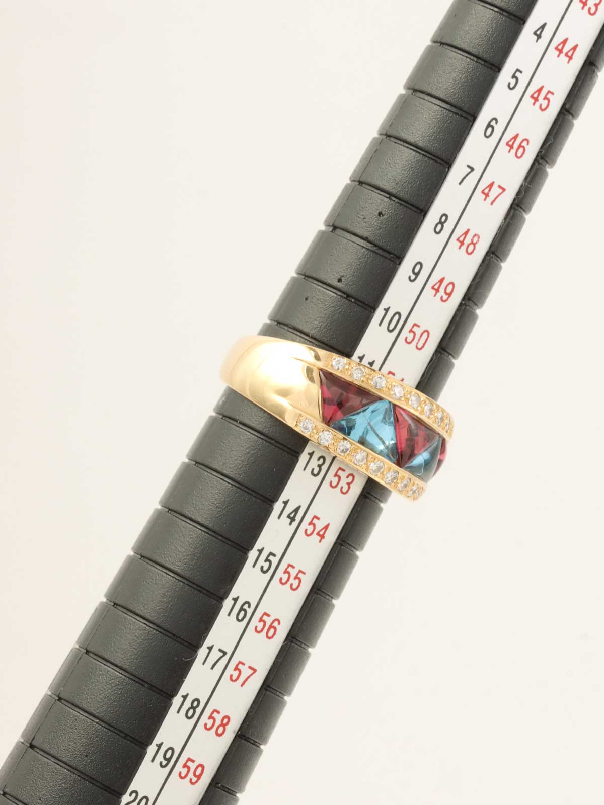 K18 Tourmaline Diamond Ring Multicolor/Gold