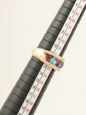 K18 Tourmaline Diamond Ring #52 Multi-color/Gold