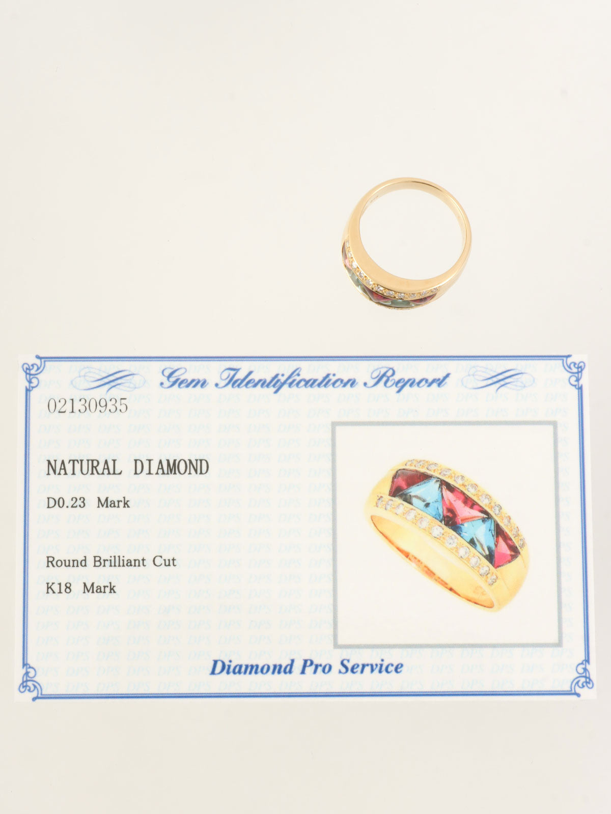 K18 Tourmaline Diamond Ring Multicolor/Gold