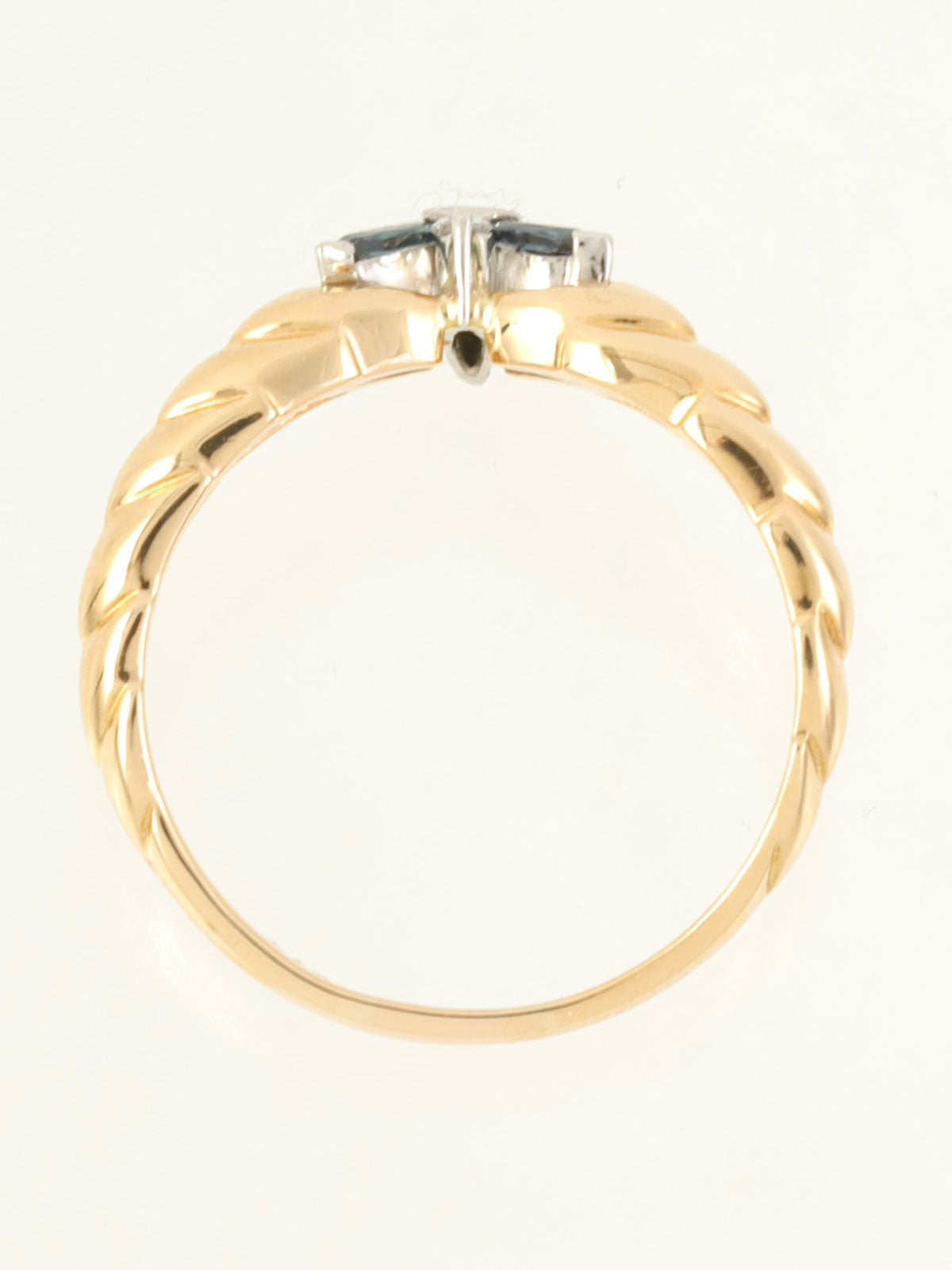 18Kサファイアダイヤモンドリング ゴールド/ブルー