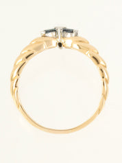 18Kサファイアダイヤモンドリング ゴールド/ブルー