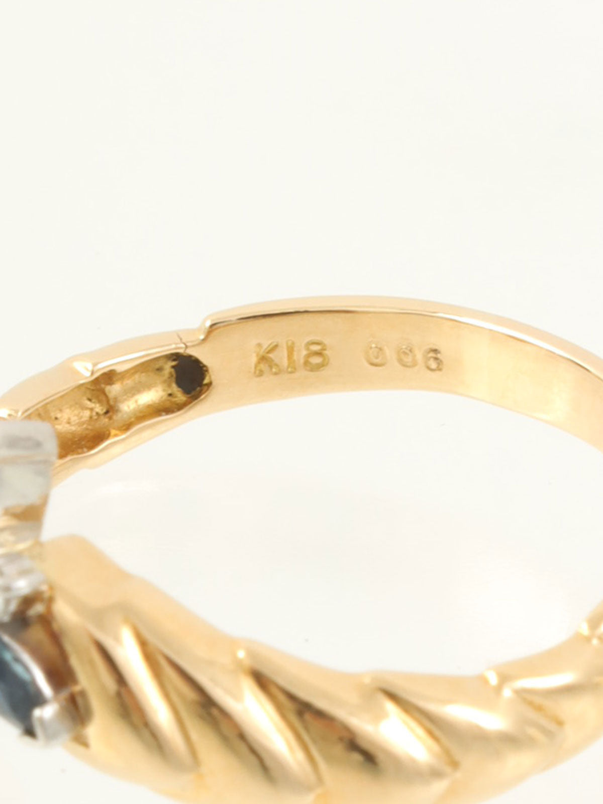 18Kサファイアダイヤモンドリング ゴールド/ブルー