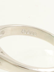 Platinum Diamond Emerald Ring in Silver/Green