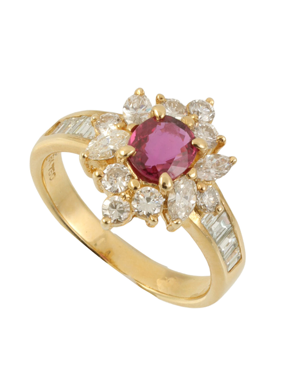 18Kルビーダイヤモンドリング レッド/ゴールド