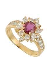 18Kルビーダイヤモンドリング レッド/ゴールド