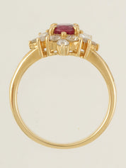 18Kルビーダイヤモンドリング レッド/ゴールド