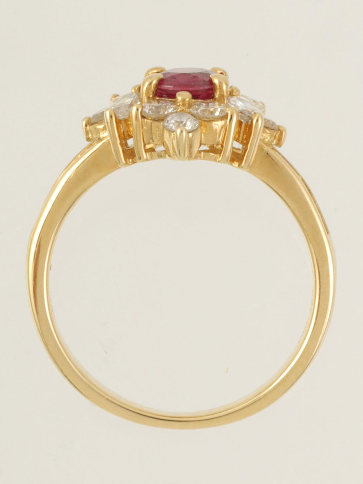 18Kルビーダイヤモンドリング レッド/ゴールド