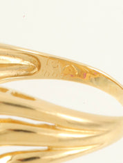 18K Gold/Pink Ruby and Diamond Design Ring