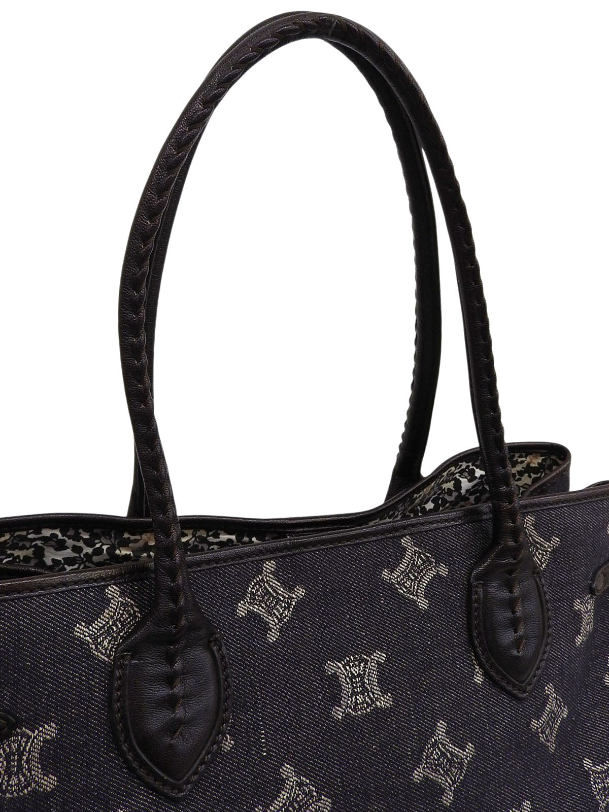 デニムマカダムパターントートバッグ インディゴ