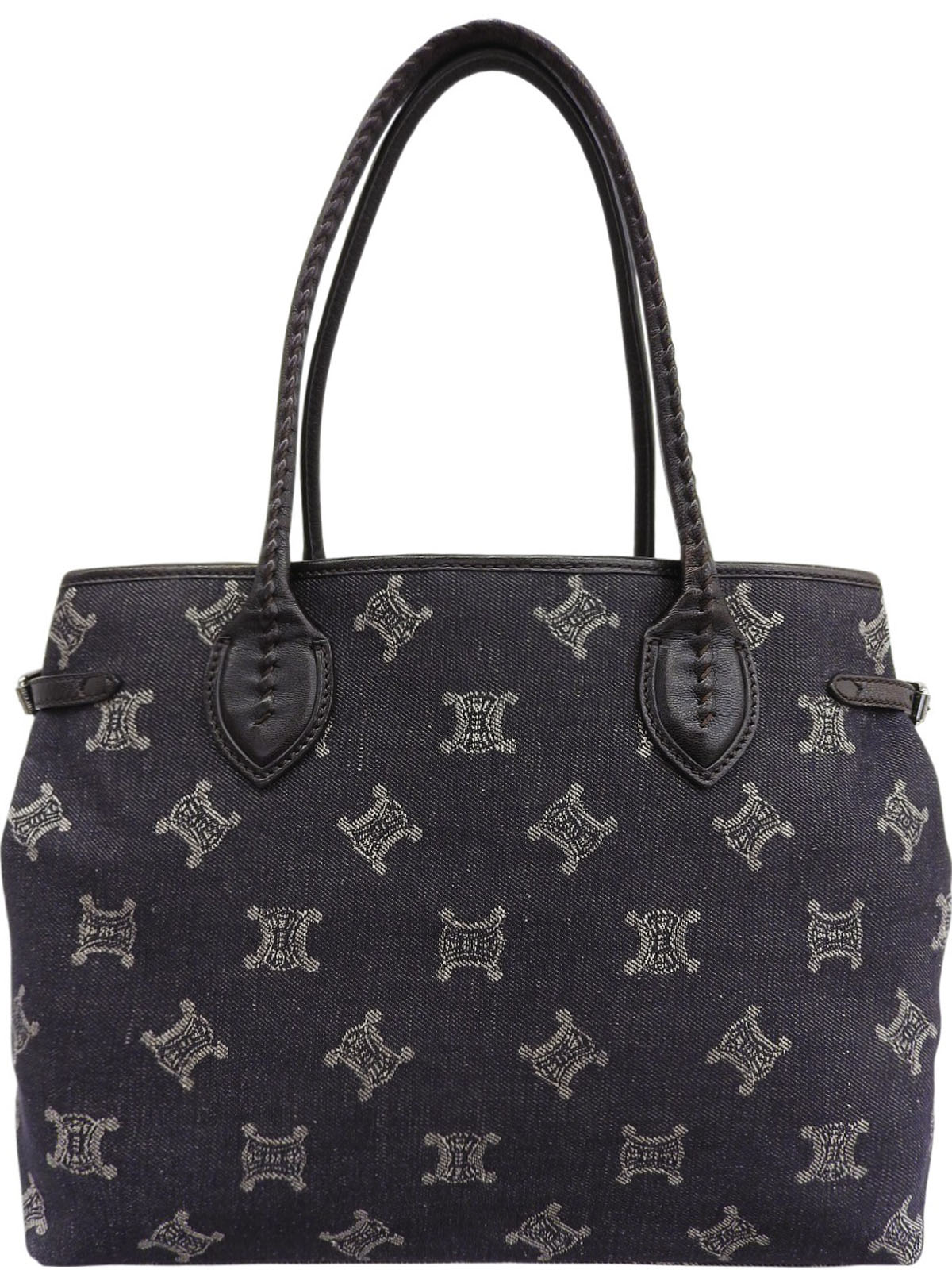 デニムマカダムパターントートバッグ インディゴ