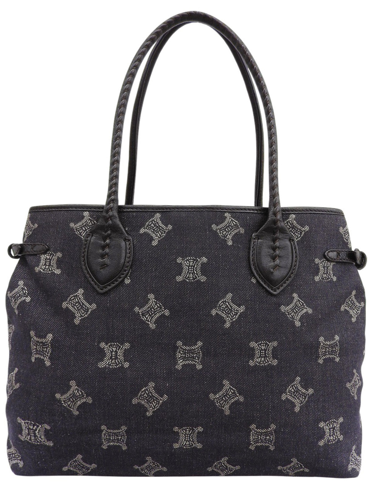 デニムマカダムパターントートバッグ インディゴ