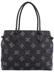 デニムマカダムパターントートバッグ インディゴ