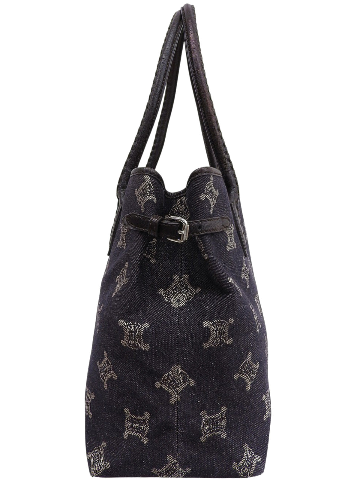 デニムマカダムパターントートバッグ インディゴ