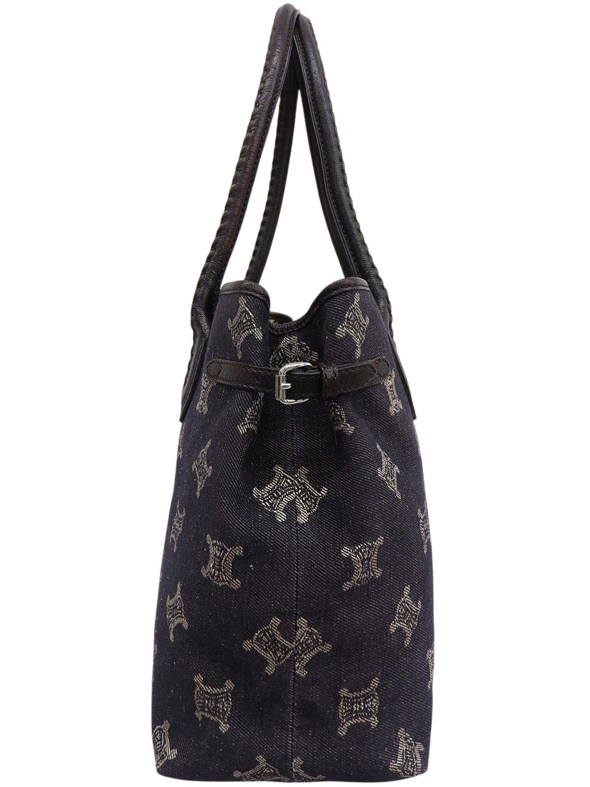 デニムマカダムパターントートバッグ インディゴ