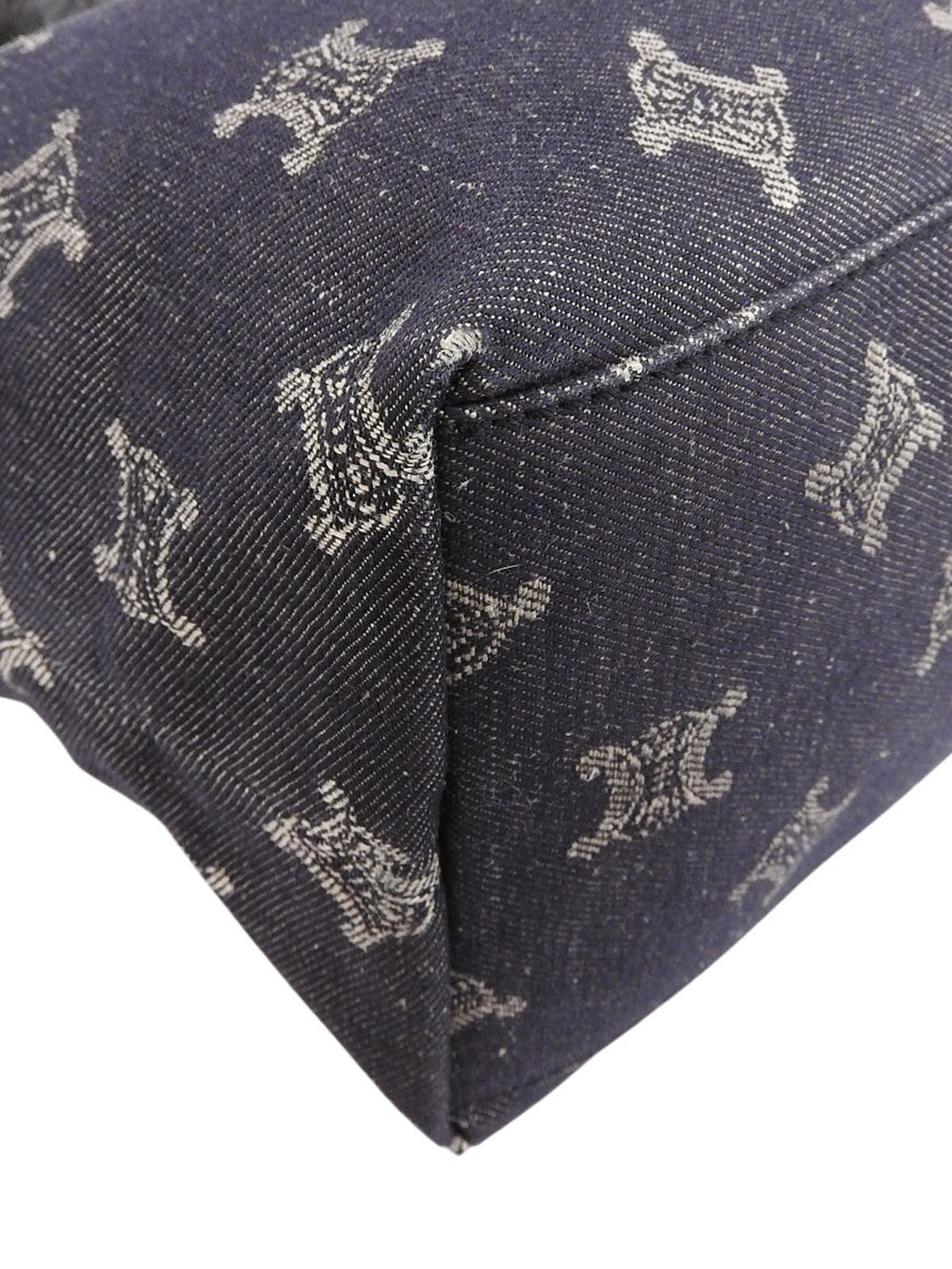 デニムマカダムパターントートバッグ インディゴ