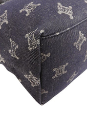 デニムマカダムパターントートバッグ インディゴ