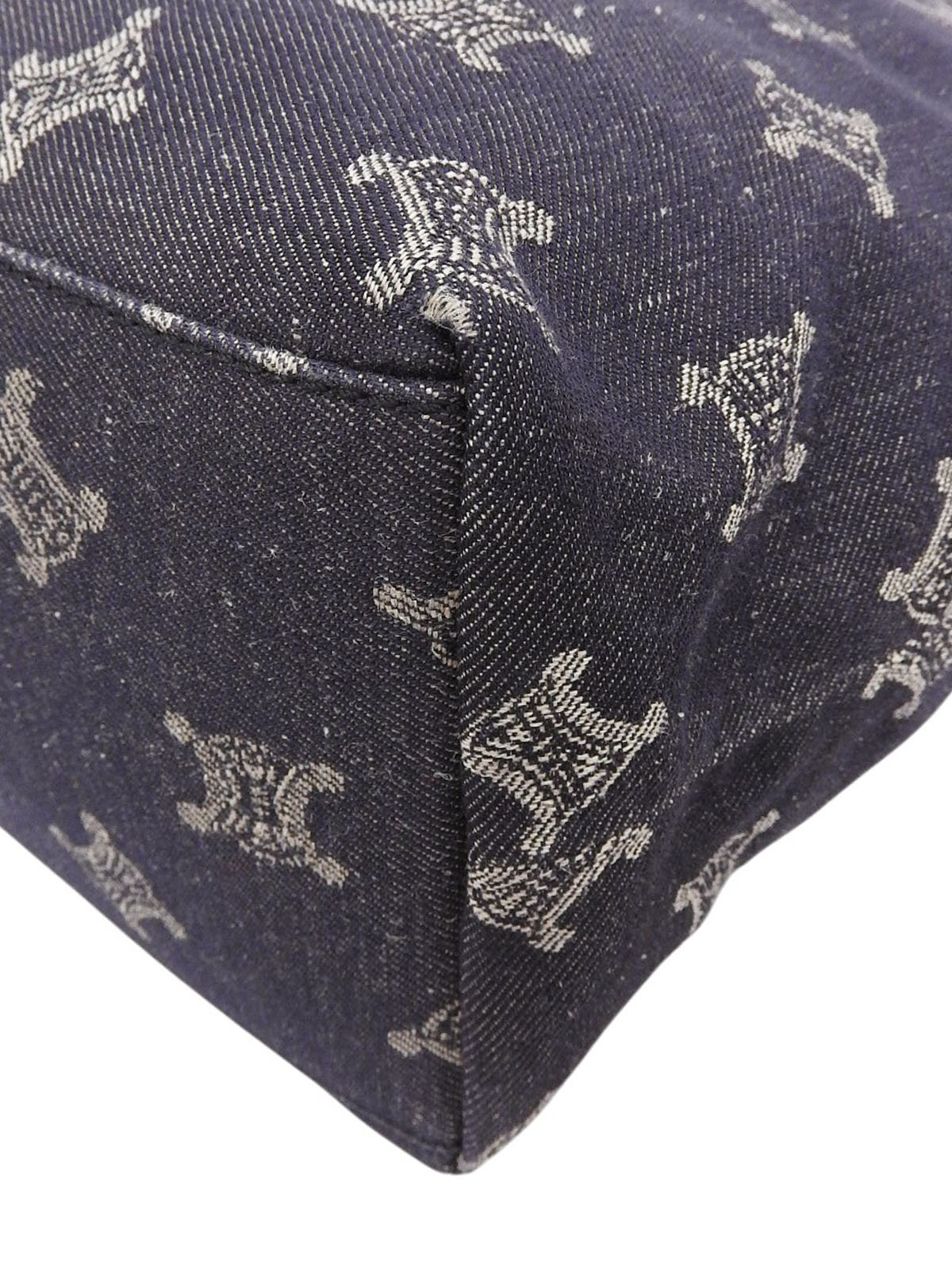 デニムマカダムパターントートバッグ インディゴ