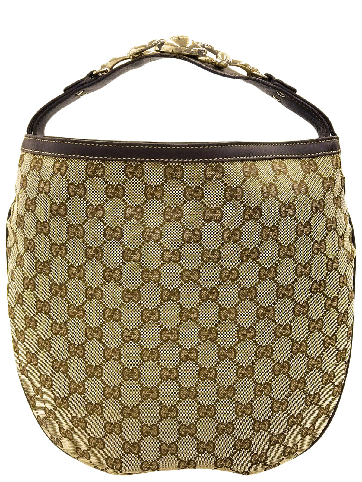 キャンバスGGパターンハンドバッグ　ブラウン