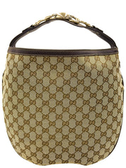 キャンバスGGパターンハンドバッグ ブラウン