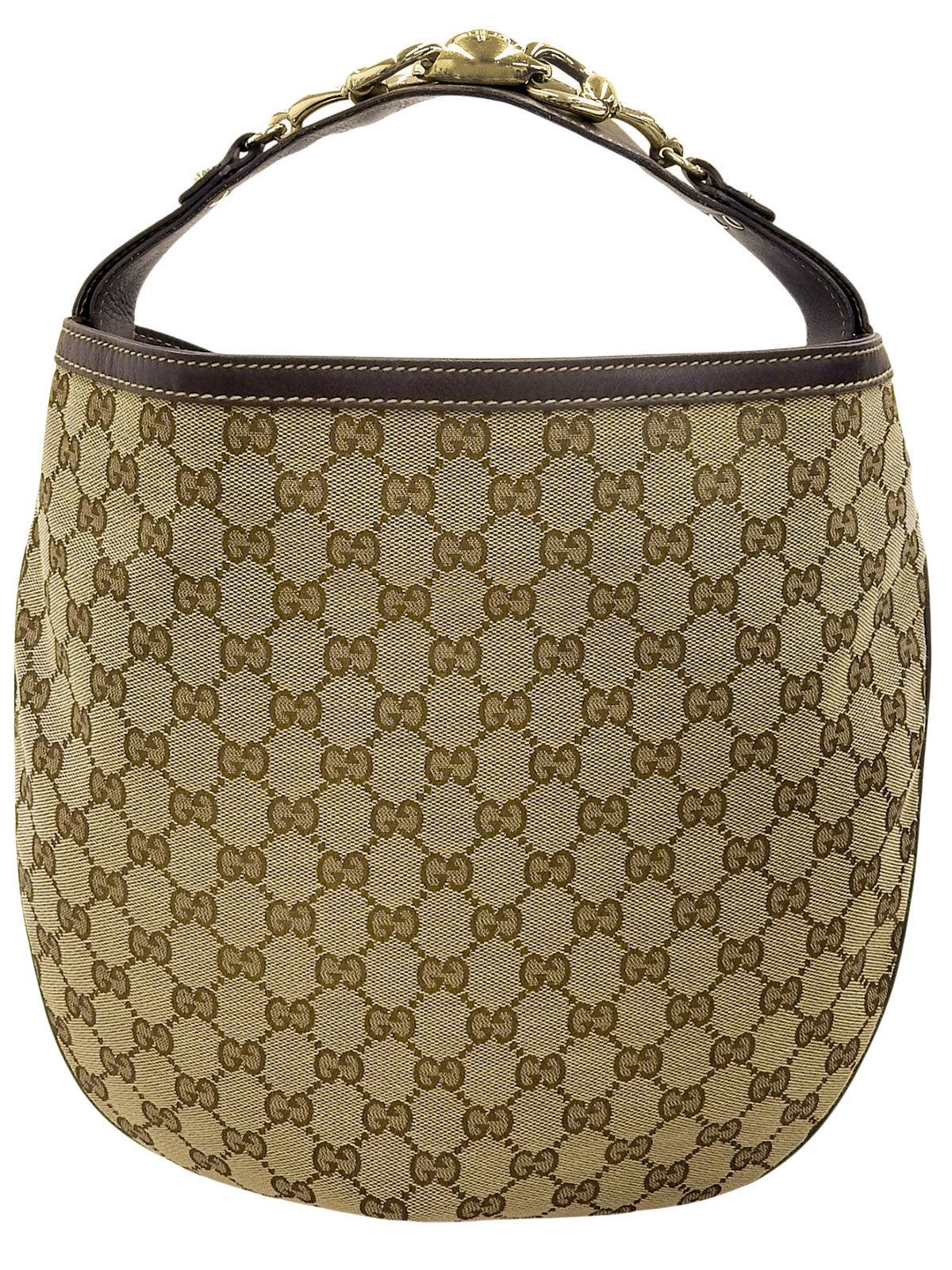 キャンバスGGパターンハンドバッグ　ブラウン