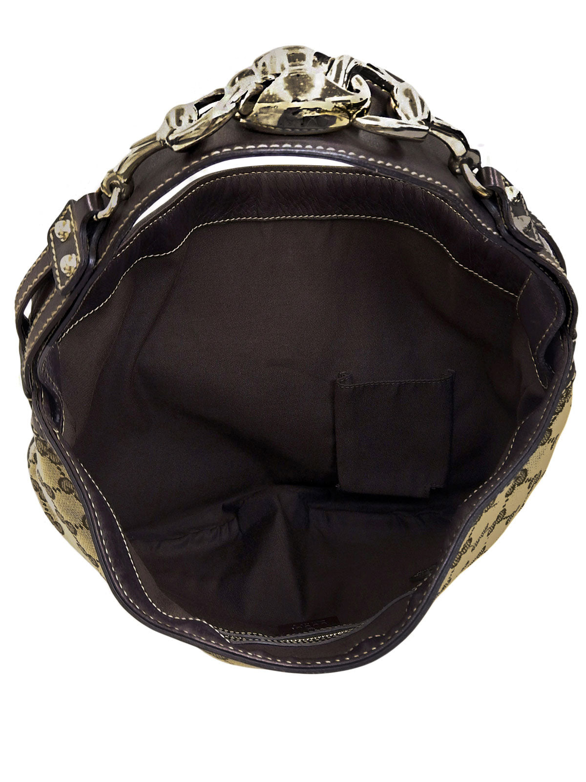 キャンバスGGパターンハンドバッグ ブラウン