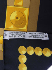 Carré 90 Cuillers Dafrique Pattern Scarf Black/Gold