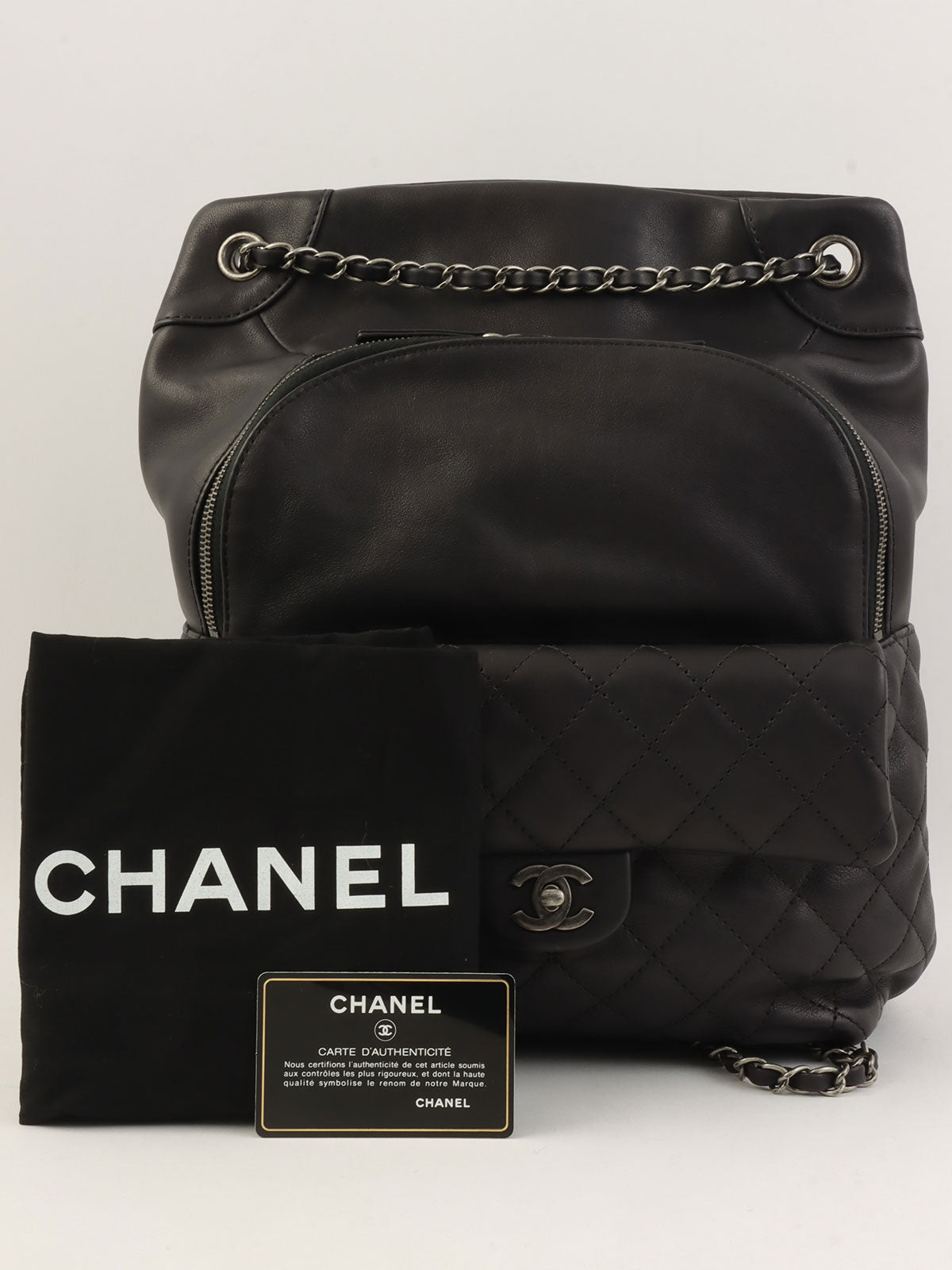 2015 Matelasse Stitch CC Turnlock Backpack in Black