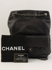 2015 Matelasse Stitch CC Turnlock Backpack in Black