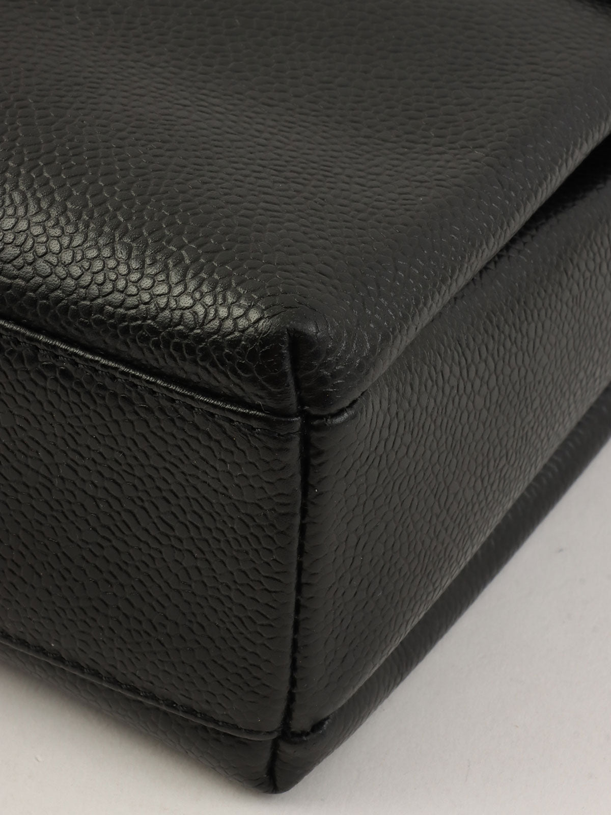 1998 Caviar Skin CC Mark Plate Shoulder Bag Black