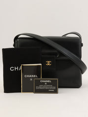 1998 Caviar Skin CC Mark Plate Shoulder Bag Black