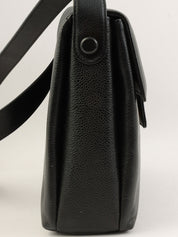 1998 Caviar Skin CC Mark Plate Shoulder Bag Black