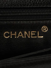 1998 Caviar Skin CC Mark Plate Shoulder Bag Black