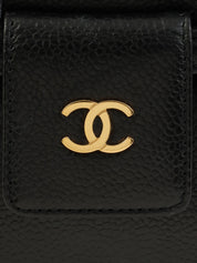 1998 Caviar Skin CC Mark Plate Shoulder Bag Black