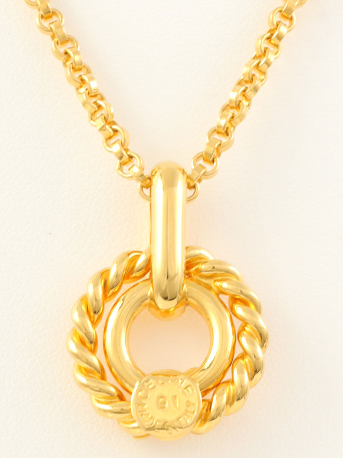 ラウンドマカダムプレートネックレス ゴールド